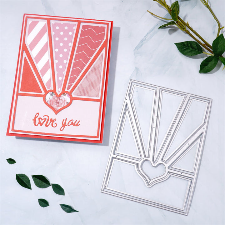 Kokorosa Metal Cutting Dies With Heart and Hollow Line Background Board