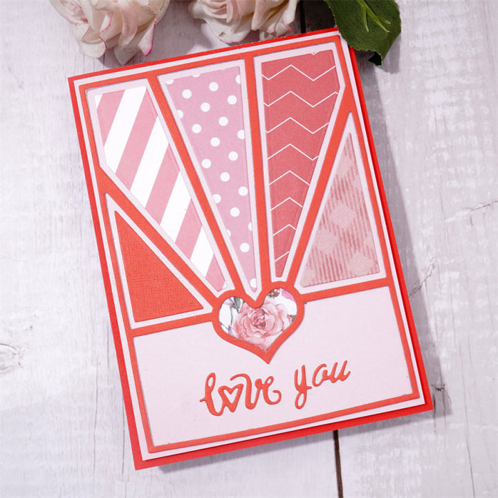 Kokorosa Metal Cutting Dies With Heart and Hollow Line Background Board