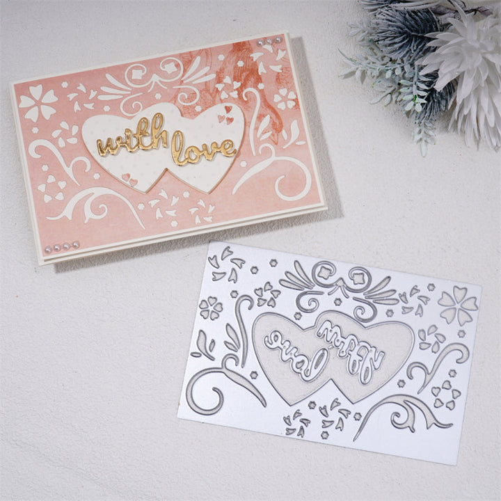 Kokorosa Metal Cutting Dies With Two Closed Hearts Background Board