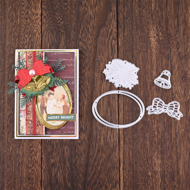 Kokorosa Metal Cutting Dies with Christmas Bells Oval Border