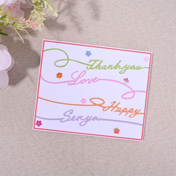 Kokorosa Metal Cutting Dies with English Phrases Line Decoration