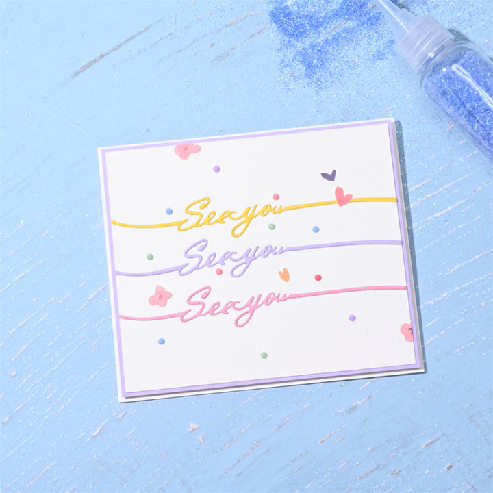 Kokorosa Metal Cutting Dies with English Phrases Line Decoration