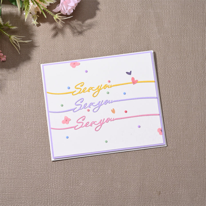 Kokorosa Metal Cutting Dies with English Phrases Line Decoration