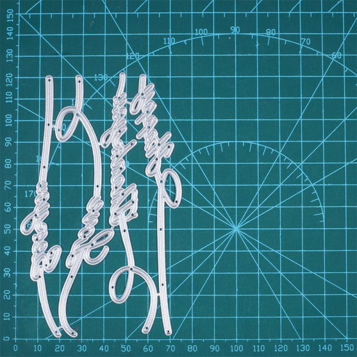 Kokorosa Metal Cutting Dies with English Phrases Line Decoration