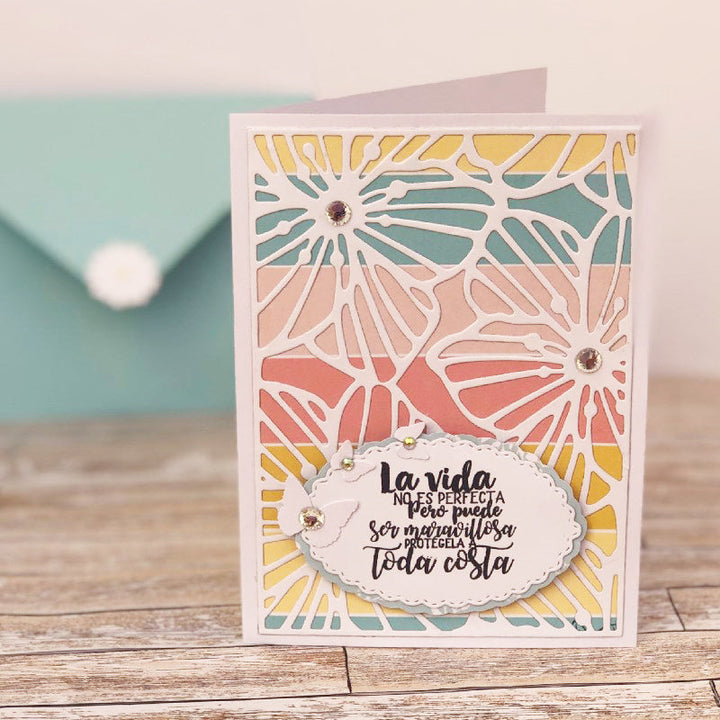 Kokorosa Metal Cutting Dies with Floral Frame Background