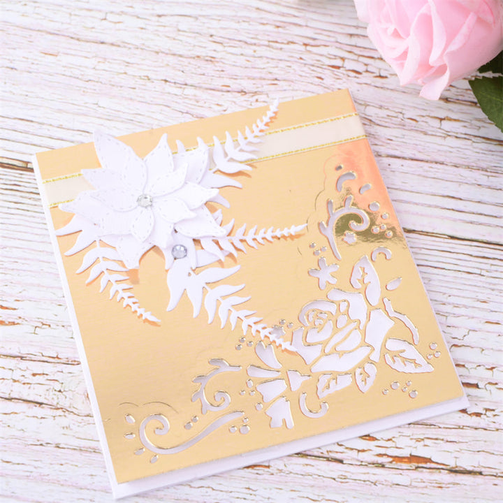 Kokorosa Metal Cutting Dies with Hollow Rose Right Angle Decoration