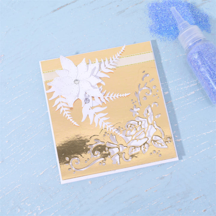 Kokorosa Metal Cutting Dies with Hollow Rose Right Angle Decoration