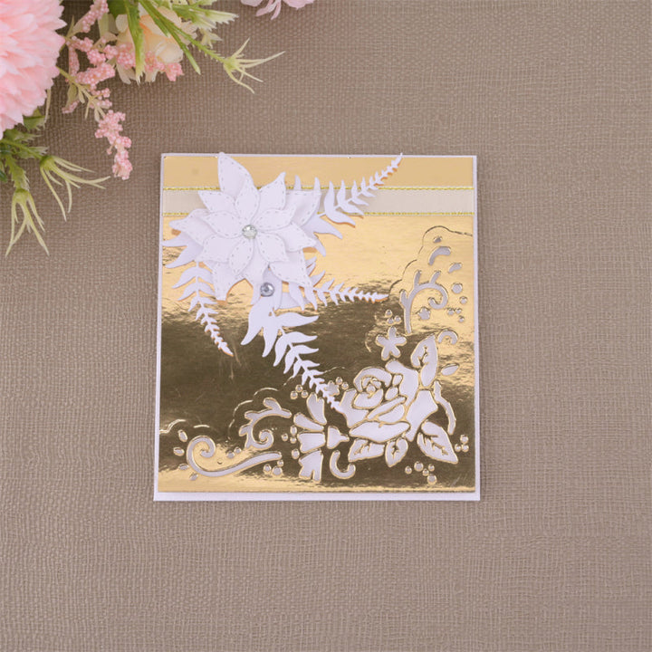 Kokorosa Metal Cutting Dies with Hollow Rose Right Angle Decoration