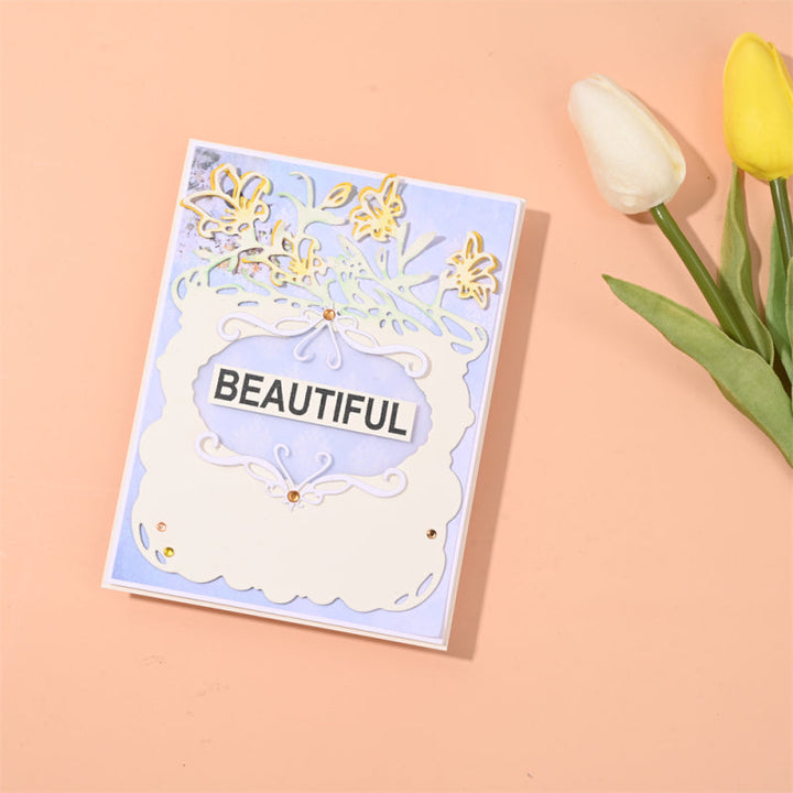 Kokorosa Metal Cutting Dies with Natural Plants Irregular Background Board