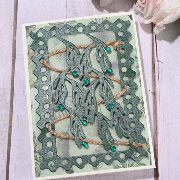 Kokorosa Metal Cutting Dies with Pine Branches Background Board