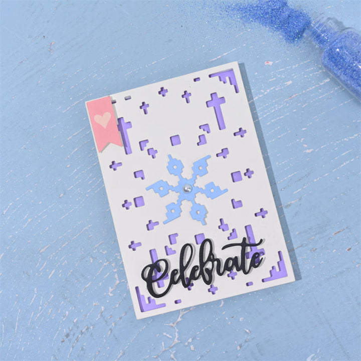Kokorosa Metal Cutting Dies with Pixel Style Six Petal Flower Background Board