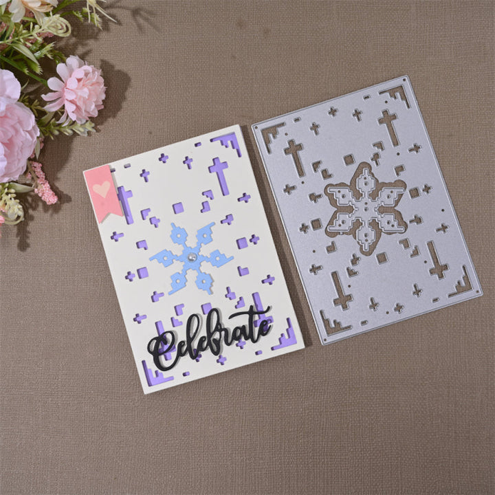 Kokorosa Metal Cutting Dies with Pixel Style Six Petal Flower Background Board