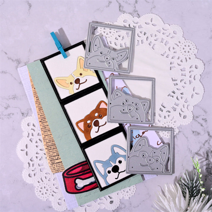 Kokorosa Metal Cutting Dies with Puppies Border Background