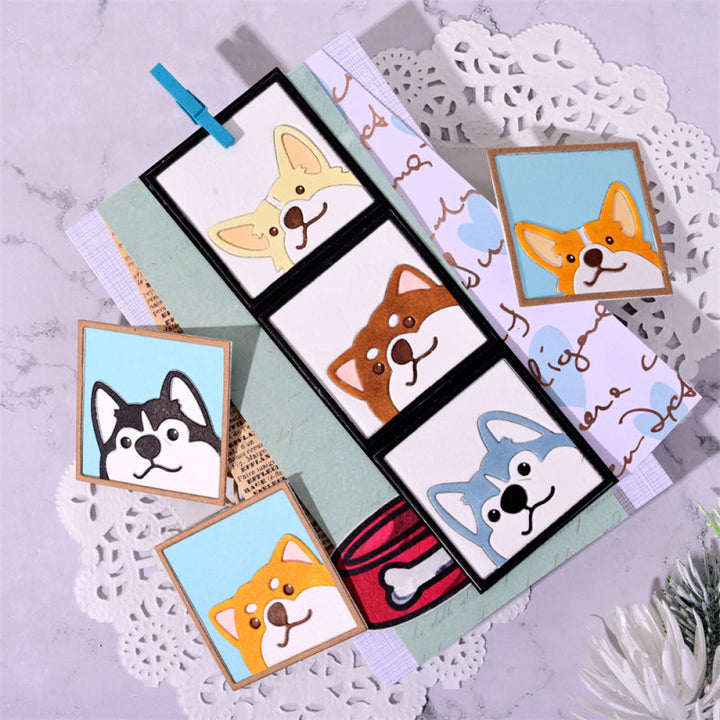 Kokorosa Metal Cutting Dies with Puppies Border Background