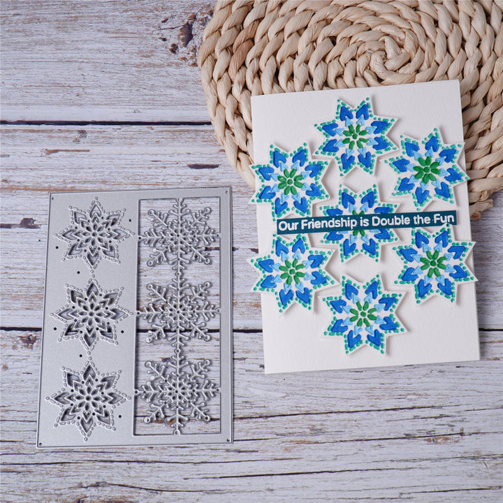 Kokorosa Metal Cutting Dies with Snowflake Mosaic Background