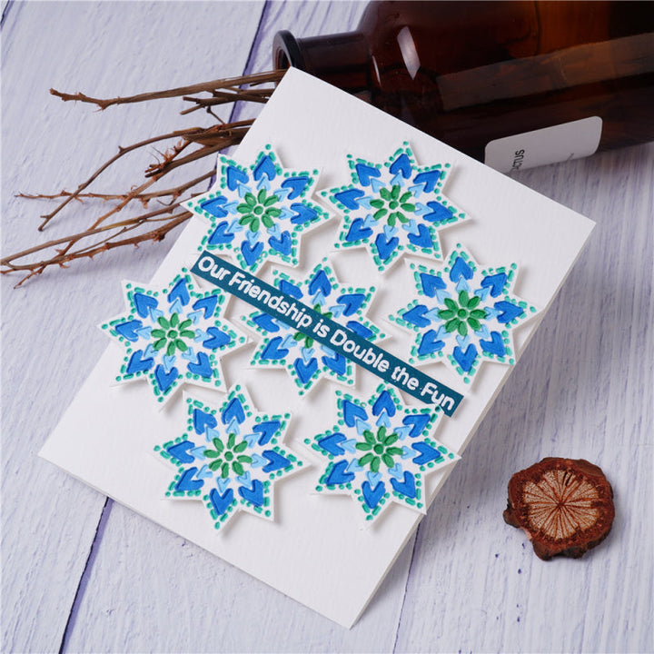 Kokorosa Metal Cutting Dies with Snowflake Mosaic Background
