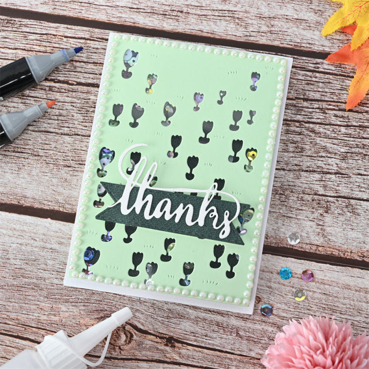 Kokorosa Metal Cutting Dies with Tulip Bushes Background
