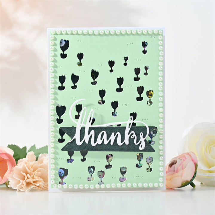 Kokorosa Metal Cutting Dies with Tulip Bushes Background