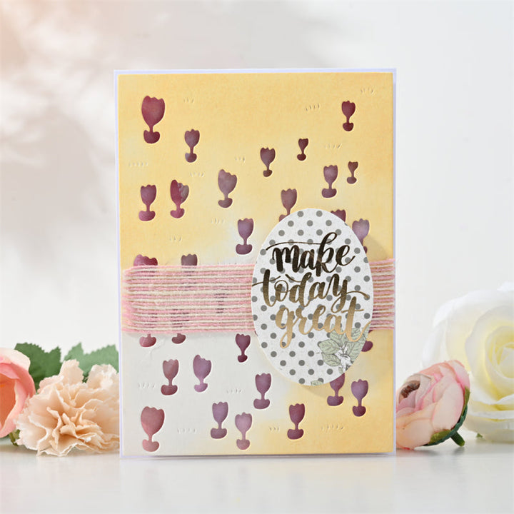Kokorosa Metal Cutting Dies with Tulip Bushes Background