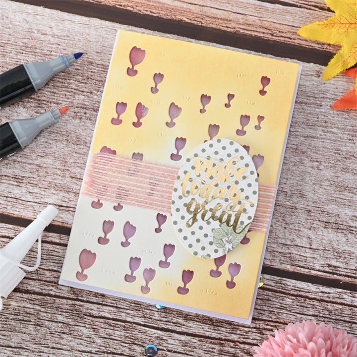 Kokorosa Metal Cutting Dies with Tulip Bushes Background