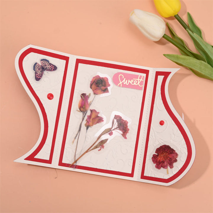 Kokorosa Metal Cutting Dies with Wavy Line Foldable Card Cover