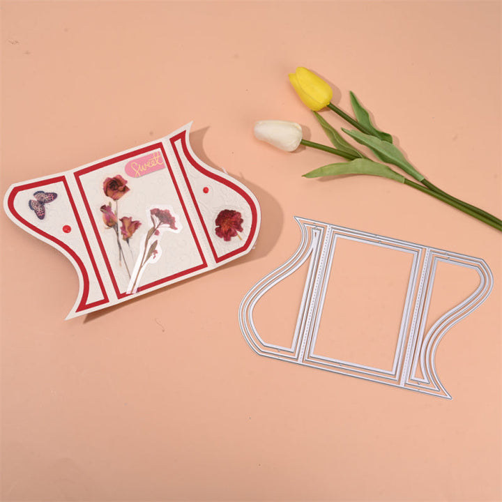 Kokorosa Metal Cutting Dies with Wavy Line Foldable Card Cover