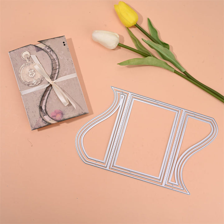 Kokorosa Metal Cutting Dies with Wavy Line Foldable Card Cover