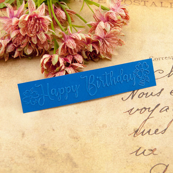 Kokorosa Plastic Happy Birthday Embossing Folder