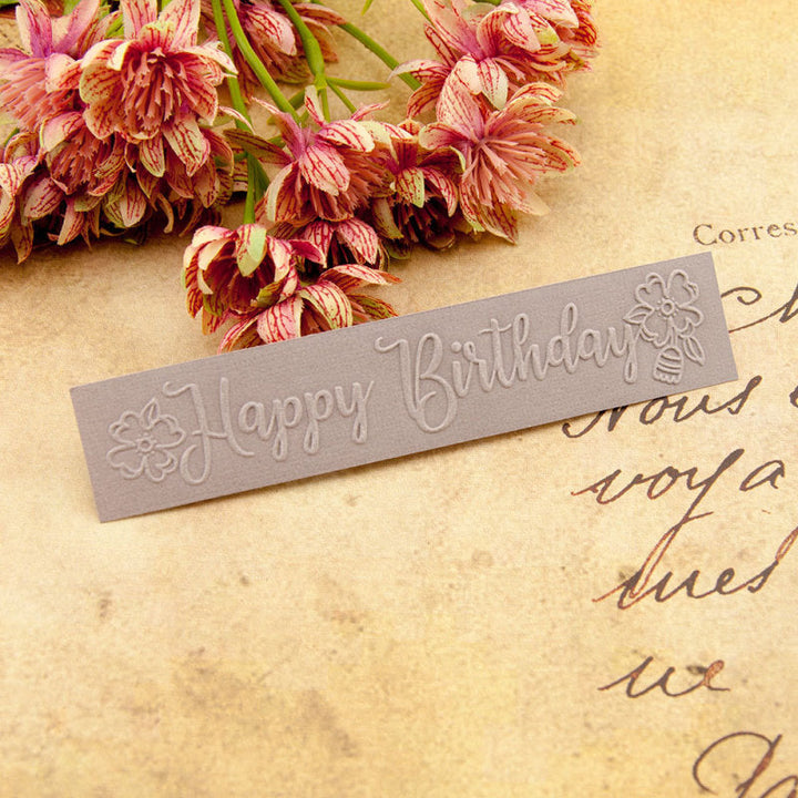 Kokorosa Plastic Happy Birthday Embossing Folder