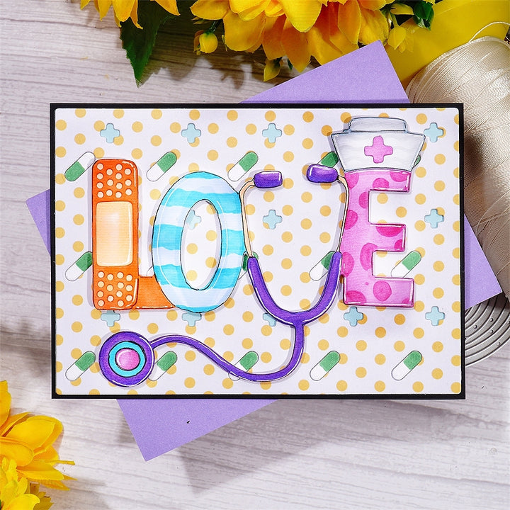 Kokorosa Metal Cutting Dies with Wellness Theme "LOVE" Word