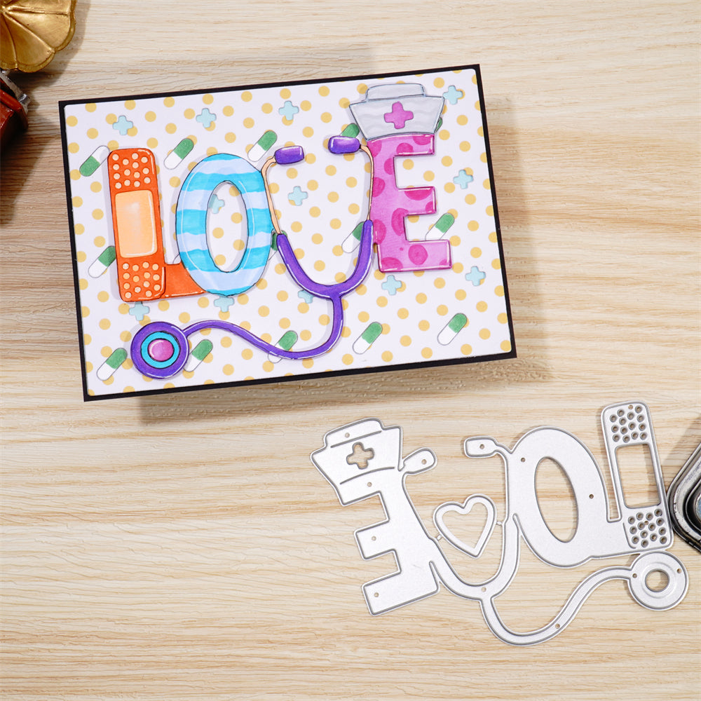 Kokorosa Metal Cutting Dies with Wellness Theme "LOVE" Word