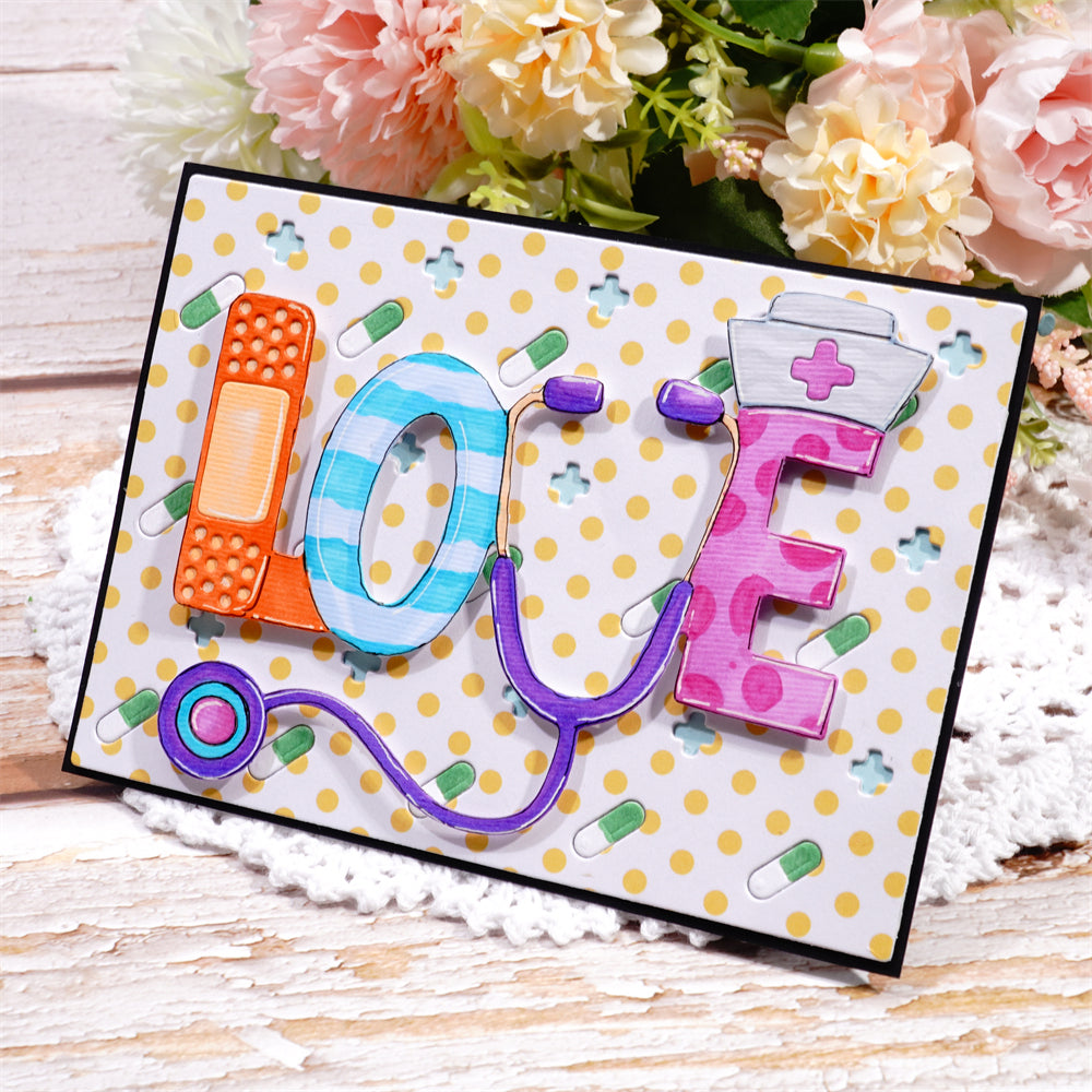 Kokorosa Metal Cutting Dies with Wellness Theme "LOVE" Word