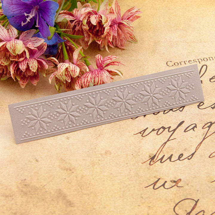 Kokorosa Winter Flowers Decoration Plastic Embossing Folder