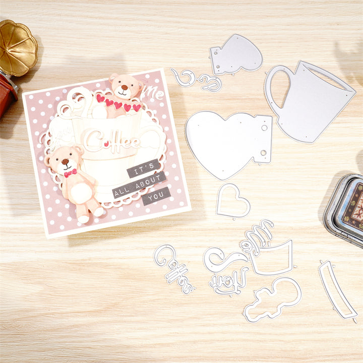Kokorosa Metal Cutting Dies With You and Me Coffee Cup