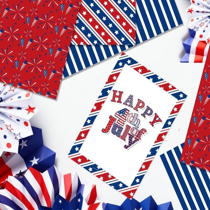 Kokorosa American Independence Day Scrapbook & Cardstock Paper