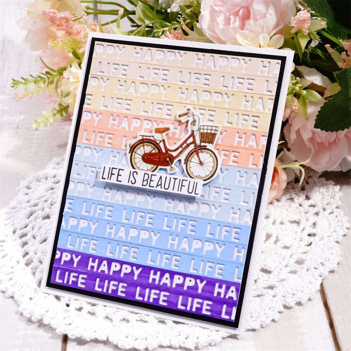 Kokorosa Metal Cutting Dies With "Happy Life" Border