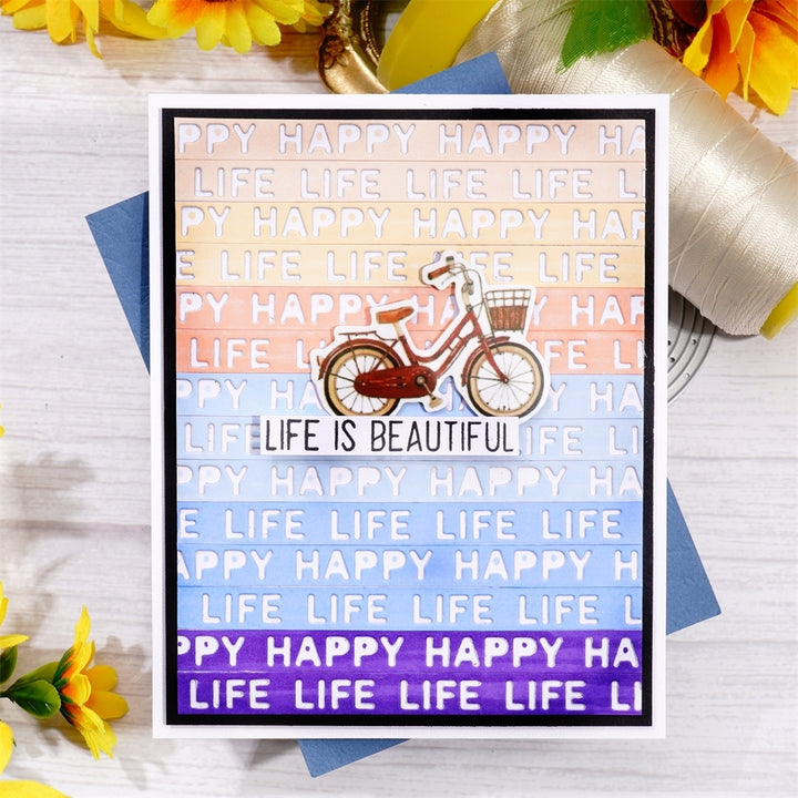 Kokorosa Metal Cutting Dies With "Happy Life" Border