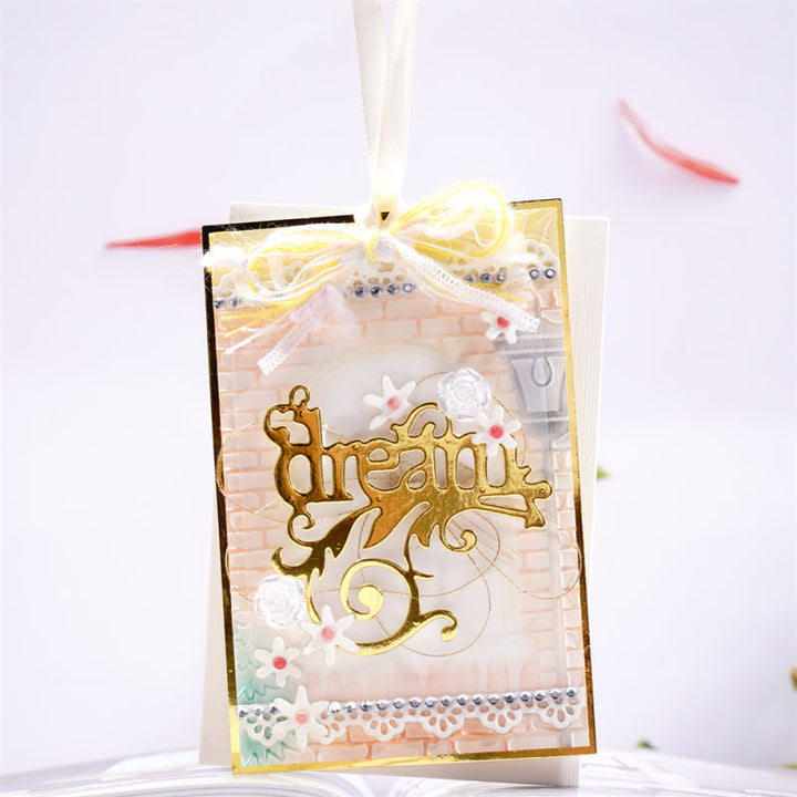 Kokorosa Metal Cutting Dies with "Believe, Hope, Dream" with Feather