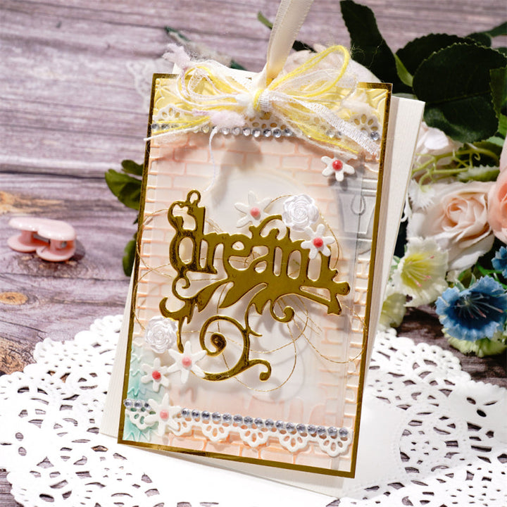 Kokorosa Metal Cutting Dies with "Believe, Hope, Dream" with Feather