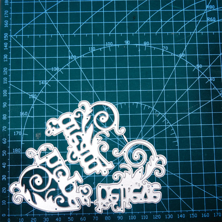 Kokorosa Metal Cutting Dies with "Believe, Hope, Dream" with Feather