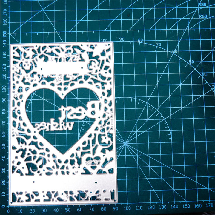 Kokorosa Metal Cutting Dies With Heart Pattern Background Board