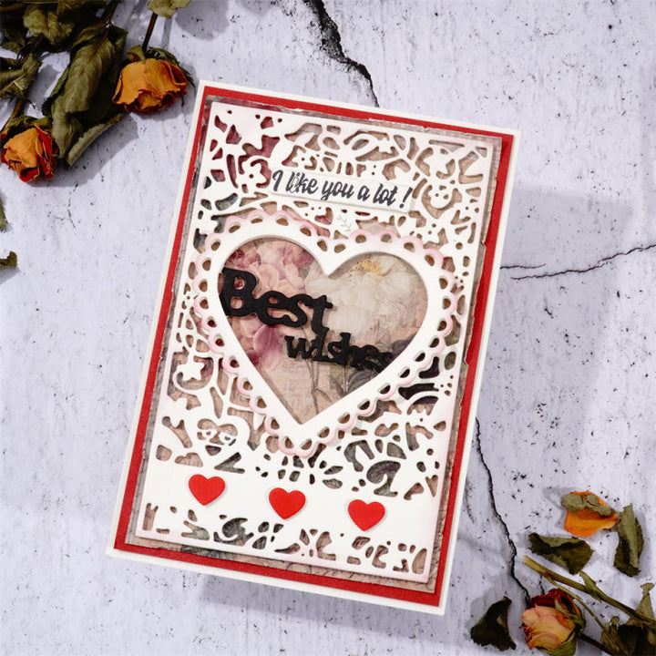 Kokorosa Metal Cutting Dies With Heart Pattern Background Board