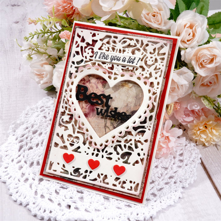 Kokorosa Metal Cutting Dies With Heart Pattern Background Board