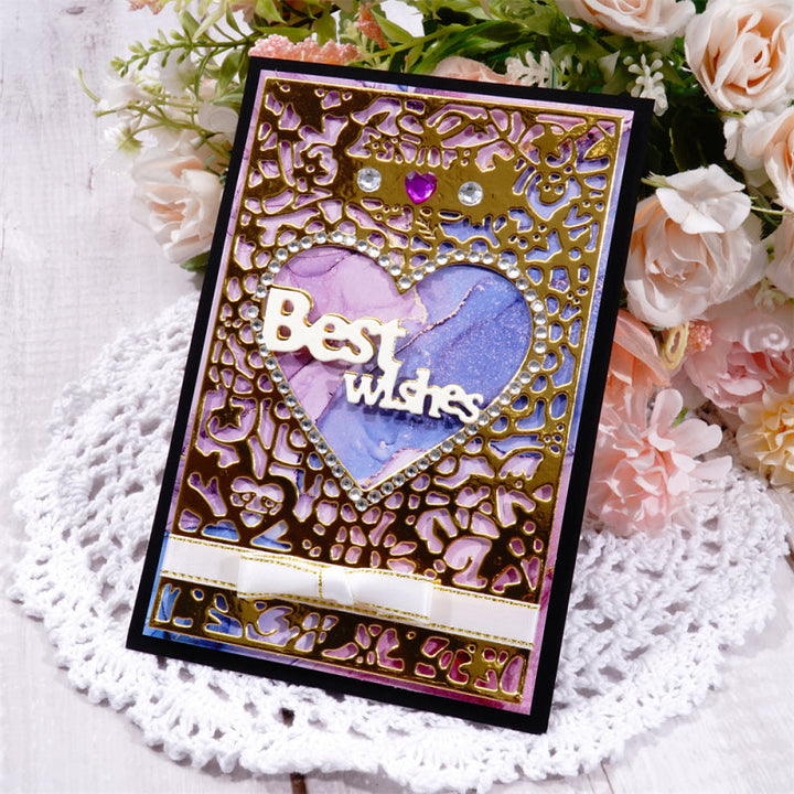 Kokorosa Metal Cutting Dies With Heart Pattern Background Board