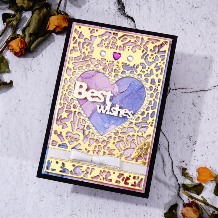 Kokorosa Metal Cutting Dies With Heart Pattern Background Board