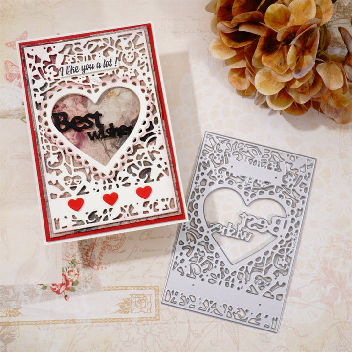 Kokorosa Metal Cutting Dies With Heart Pattern Background Board