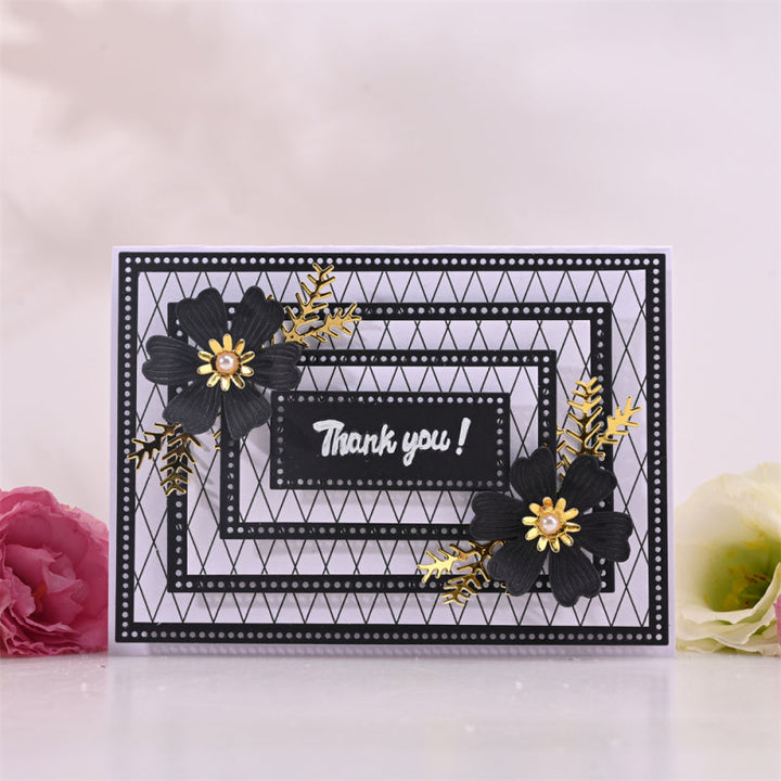 Kokorosa Metal Cutting Dies With Stackable Rectangle Frame Border