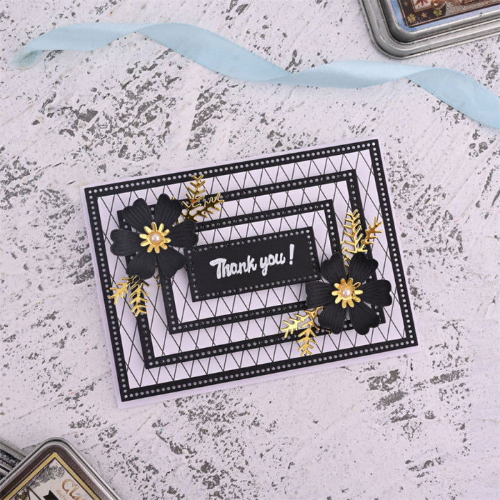 Kokorosa Metal Cutting Dies With Stackable Rectangle Frame Border