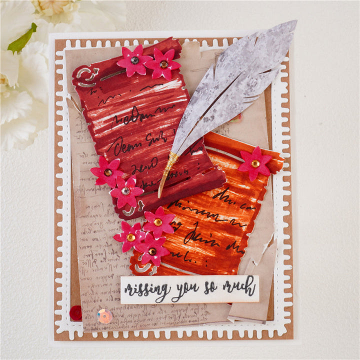 Kokorosa Metal Cutting Dies With Vintage Letter Paper