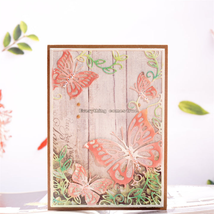 Kokorosa Metal Cutting Dies with Leaves and Butterflies Background Board